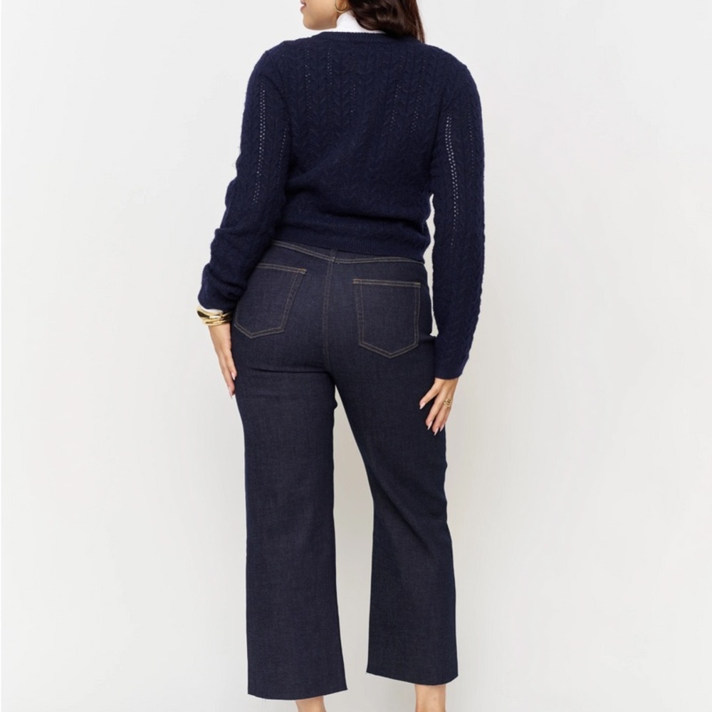 Oliver Logan Aberdeen Wide Leg Cropped Timbers Dark Wash - Picture 7 of 15